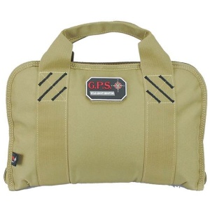 G-Outdoors Double Pistol Case with Magazine Storage & Dump Cup-Tan