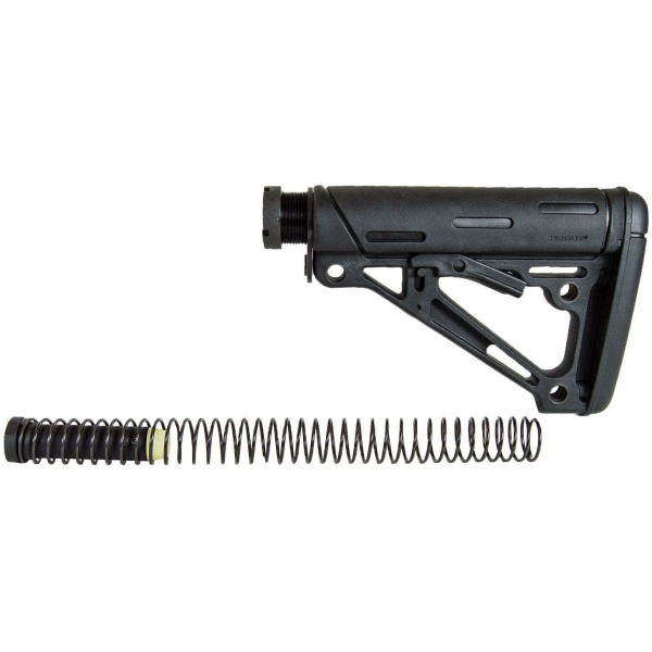 Hogue AR-15/M-16 OM Collapsible Buttstock Assembly with Buffer Tube and Hardware-Black Rubber