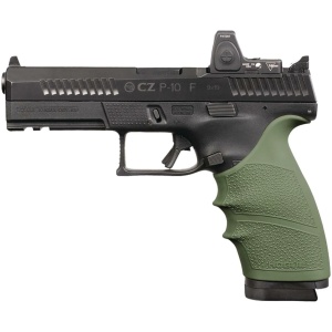 Hogue HandAll Beavertail Grip Sleeve CZ P-10 Full Size 9mm - OD Green