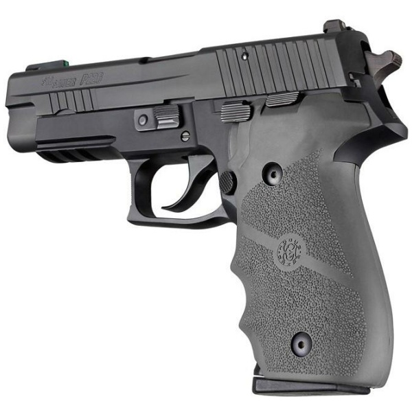Hogue Overmolded Rubber Grip Handgun Grips for Sig Sauer P226 Slate Grey with Finger Grooves
