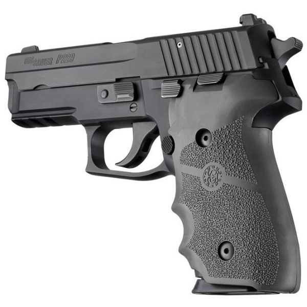 Hogue Overmolded Rubber Grip Handgun Grips for Sig Sauer P228/P229 Slate Grey with Finger Grooves