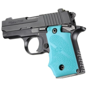 Hogue Rubber Grip with Finger Grooves for SIG Sauer P238 - Aqua