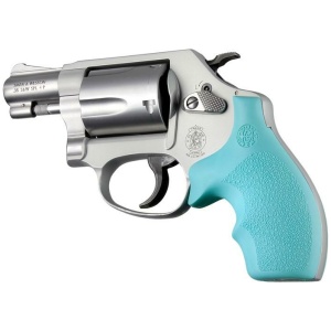 Hogue Rubber Bantam Style Grip for S&W J Frame Round Butt - Aqua