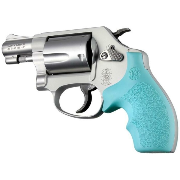 Hogue Rubber Bantam Style Grip for S&W J Frame Round Butt - Aqua