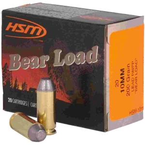 HSM Bear Load Hard Cast Handgun Ammunition 10mm Auto 200gr RNFP 1041 fps 20/ct