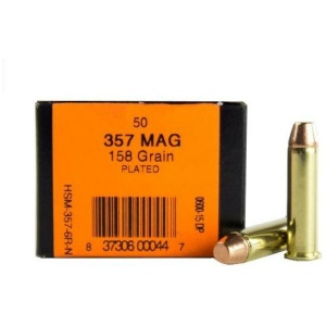 HSM Training .357 Mag 158gr Plated FP 50ct ammunition box
