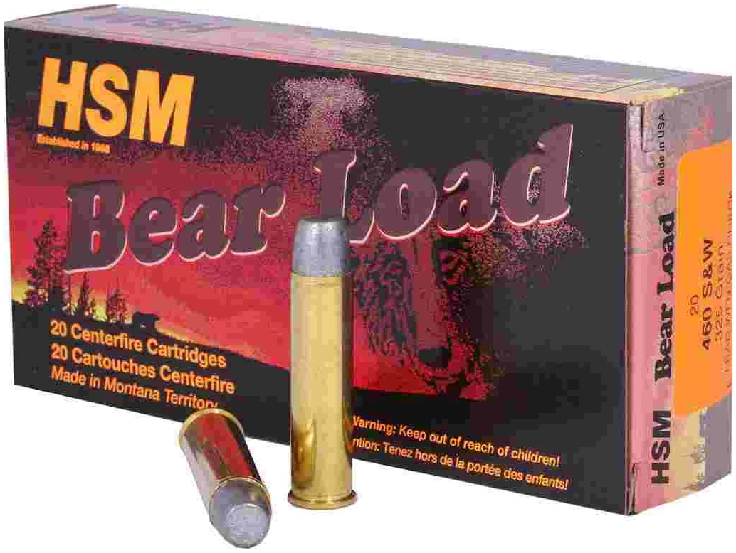 HSM Bear Load Hard Cast Handgun Ammunition .460 S&W 325gr WFN Gas Check 1824 fps 20/ct