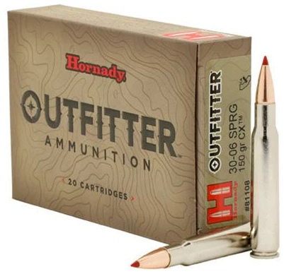Hornady Outfitter Rifle Ammunition .30-06 Sprg 150gr CX OTF 3000 fps 20/ct