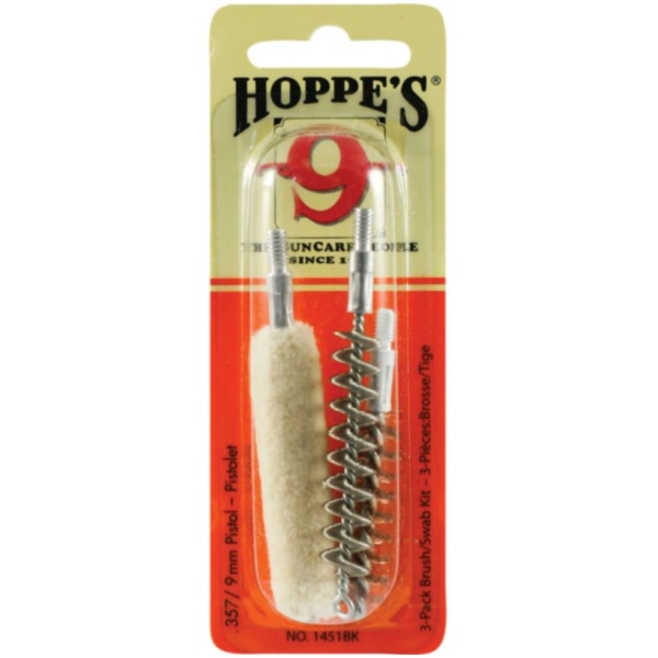 Hoppe's 3-Pack Brush/Swab Kit .357/9mm