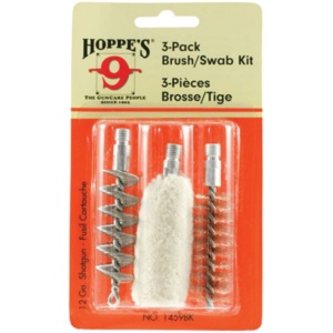 Hoppe's 3-Pack Brush/Swab Kit 12 ga
