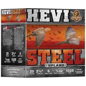 HEVI-Shot HEVI-Steel Upland Shotshell 20ga 2-3/4" 1oz 1325 fps #6 25/ct
