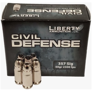Civil Defense .357 SIG 50GR Copper Mono Frag HP Lead Free 20RD