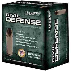 Liberty Civil Defense Handgun Ammunition .38 Spl 50 gr SCHP 1500 fps 20/ct