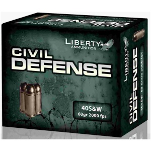 Liberty Civil Defense Handgun Ammunition .40 S&W 60 gr SCHP 2000 fps 20/ct