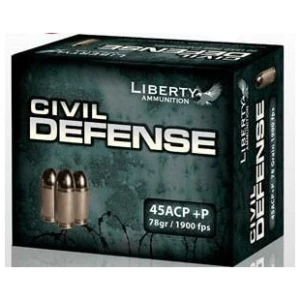 Liberty Civil Defense Handgun Ammunition .45 ACP (+P) 78 gr 1900 fps SCHP 20/ct