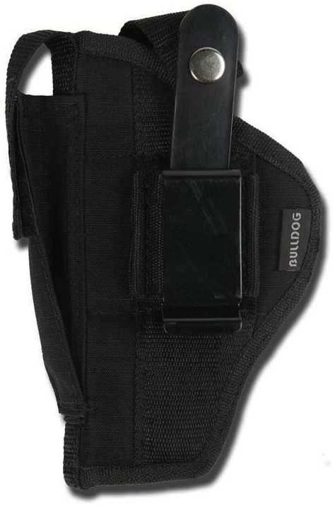 Bulldog Extreme Handgun Holster with Belt Loop and Clip for Large Frame Autos with 3.5-5" Barrels Black Ambi