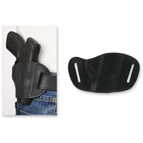 Bulldog Molded Leather Belt Slide Holster for Most Small and Mini Frame Autos Black RH