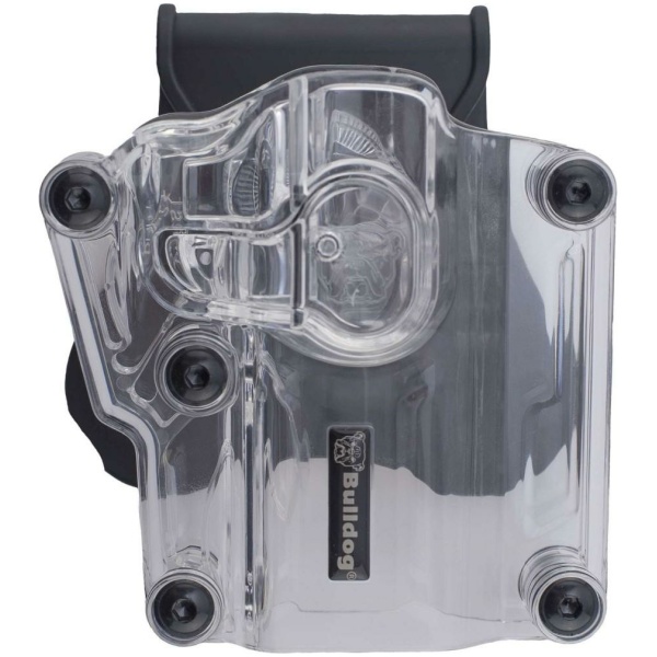 Bulldog Max Multi-Fit Polymer Holster w/ Paddle-Transparent Clear RH