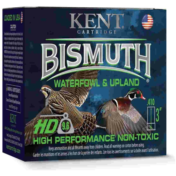 Kent Bismuth High-Performance Non-Toxic Waterfowl & Upland Shotshells 410ga 3" 9/16oz 1150 fps #4 25/ct