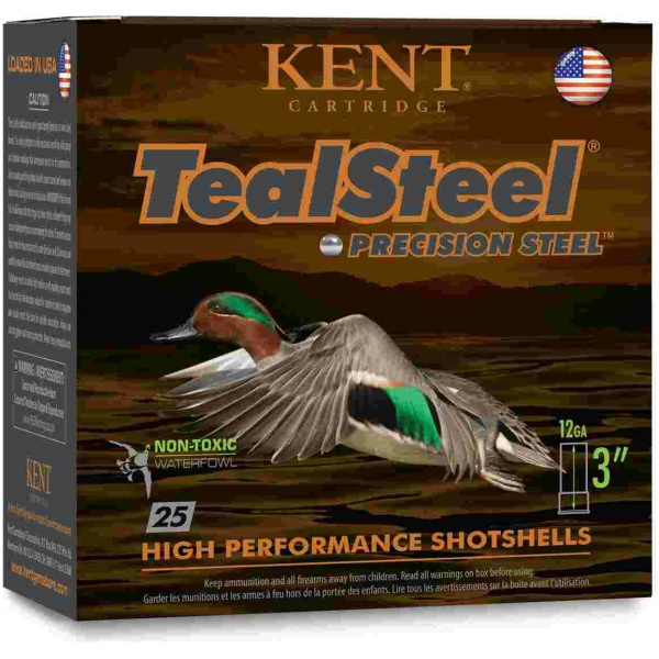 Kent Teal Steel Shotshells 12 ga 3" 1-1/4oz 1350 fps #6 25/ct