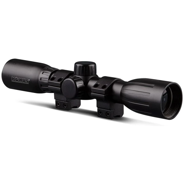 Konus KONUSFIRE 4x32mm Rifle Scope w/.22 Dovetail Mounting Rings 30/30 Reticle Black Matte