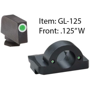 AmeriGlo Ghost Ring Night Sight Set For Select Glocks / Front Tritium - Green - Front Outline - White / Rear Tritium - Green