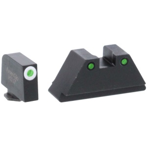 Green Tritium Round Outline White .315/black .392 for Glock TallSuppressor