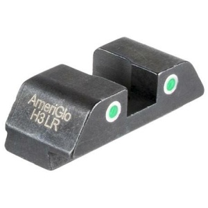 Ameriglo Tritium 2-Dot Rear Handgun Sight for Glock Green with White Front