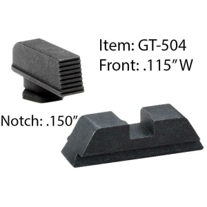 Ameriglo Defoor Performance Black Sight Set for Glock 17-39 / Front Width .115" / Rear Notch .150"