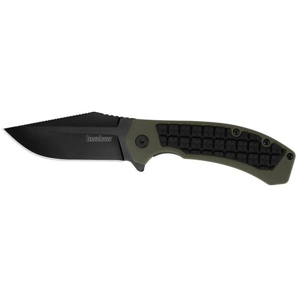 Kershaw Faultline Folder Knife 3" Drop Point Blade Olive