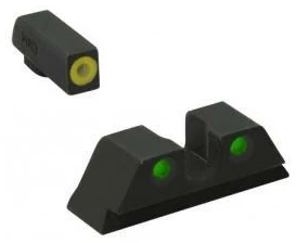 Meprolight ML41230 Hyper-Bright Yellow Ring Front/Green Rear Sights for Kimber 1911 Suppressed Models