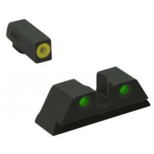 Meprolight ML41770 Hyper-Bright Yellow Ring Front/Green Rear Sights for S&W M&P Shield Shield Plus (Not EZ Models)