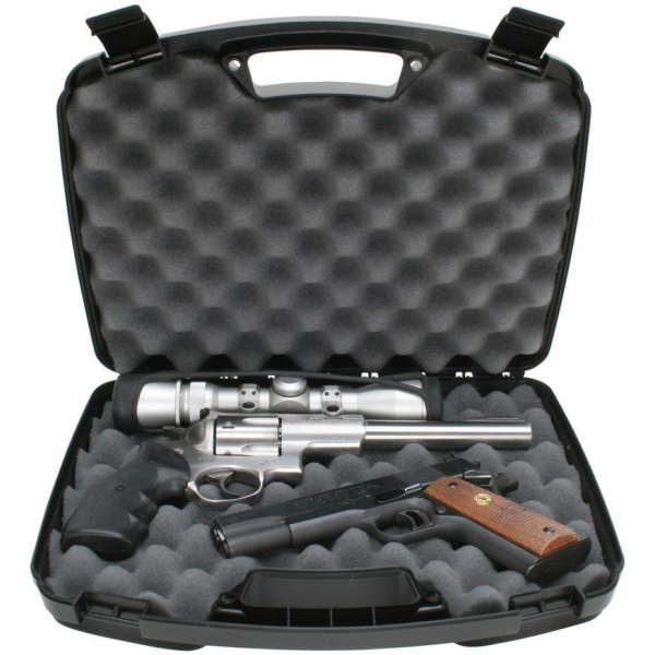 MTM Snap-Latch Two 2 Pistol Case for Up to 8" Barrel - Black