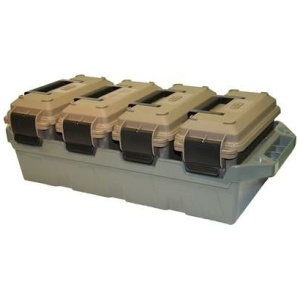 MTM 4-Can 30 Cal Ammo Crate FDE Cans ODG Tray