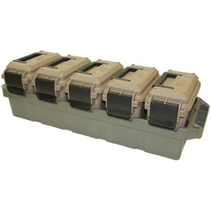 MTM 5-CAN Ammo Crate Mini FDE Cans Army Green Tray