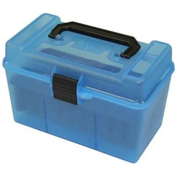 MTM Deluex H-50 Series Rifle Ammo Box Clear Blue