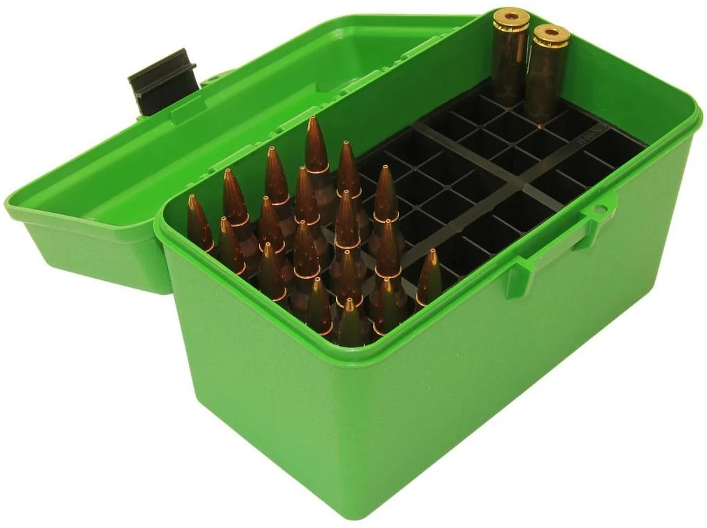 MTM Deluxe H-50 Series Rifle Ammo Box 300 WSM 300 Rem Ultra Mag Green