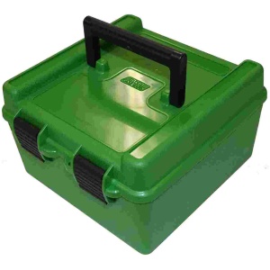 MTM Deluxe R-100 Series Rifle Ammo Box 100 Rounds Green