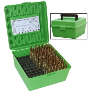 MTM Deluxe R-100 MAG Series Rifle Ammo Box 100 Rounds Green