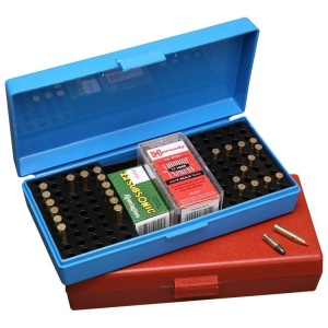 MTM .17 /.22 Rimfire Ammo Box 100/tray Blue