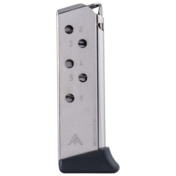 Mec-Gar Handgun Magazine Walther PPK .380 ACP Carbon Steel Tube Nickel 6 rds