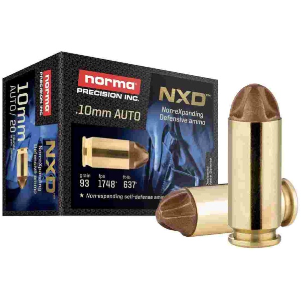 Norma NXD Handgun Ammunition 10mm Auto 93gr NXD 1748 fps 20/ct