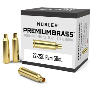 Nosler Unprimed Brass Rifle Cartridge Cases 50/ct .22-250 Rem