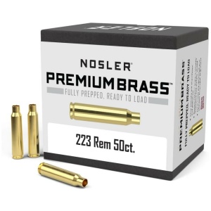 Nosler Unprimed Brass Rifle Cartridge Cases 50/ct .223 Rem