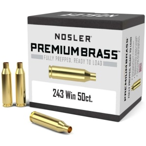 Nosler Unprimed Brass Rifle Cartridge Cases 50/ct .243 Win