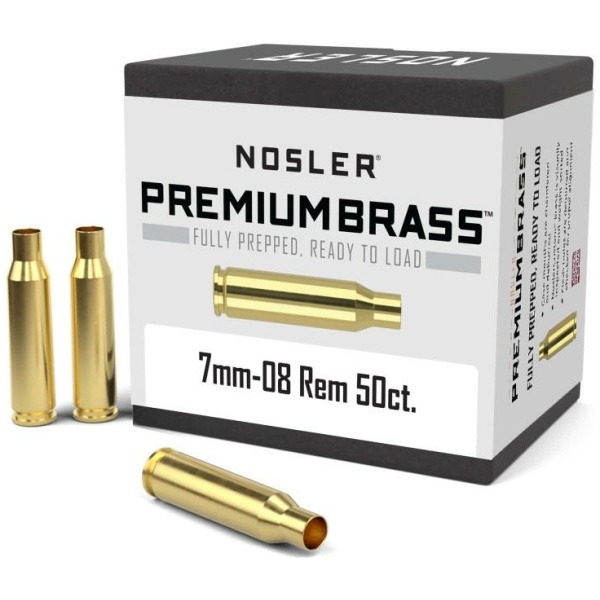 Nosler Unprimed Brass Rifle Cartridge Cases 50/ct 7mm-08