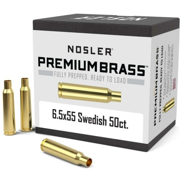 Nosler Unprimed Brass Rifle Cartridge Cases 50/ct 6.55x55mm