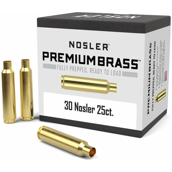 Nosler Unprimed Brass Rifle Cartridge Cases 25/ct .30 Nosler