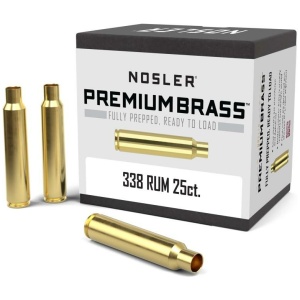 Nosler Unprimed Brass Rifle Cartridge Cases 25/ct .338 RUM
