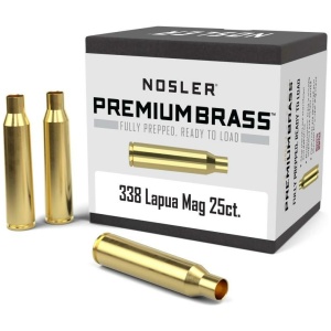 Nosler Unprimed Brass Rifle Cartridge Cases 25/ct .338 Lapua